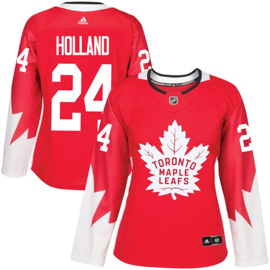 2017 NHL Toronto Maple Leafs women #24 Peter Holland red jersey